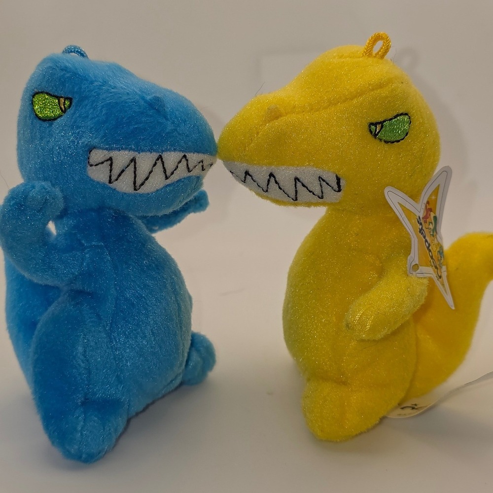 Neopets Grarrl Plush 4in Blue Yellow Good 2005 McDonald's Happy Meal Toy Set